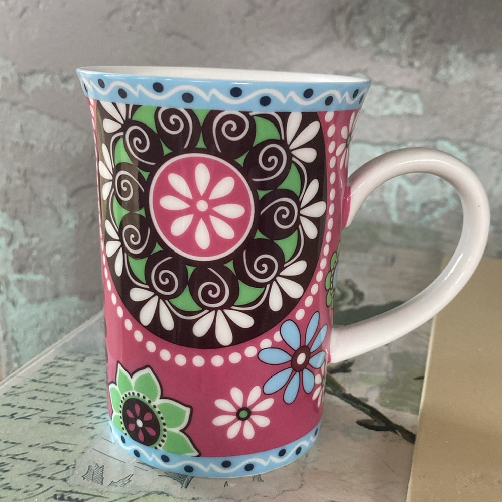 ❌last chance (deleting)❌ Vera Bradley mug CUPCAKES PINK mug ceramic cup paisley - Picture 5 of 11